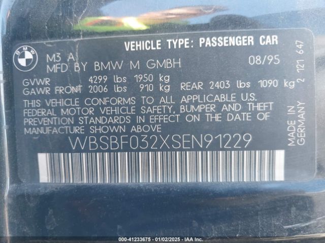 1995 BMW M3 WBSBF032XSEN91229 Photo 8