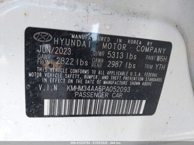 KMHM34AA6PA052093 Hyundai Ioniq 6 Sel
