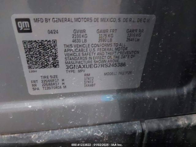 3GNAXUEG7RS245386 Chevrolet Equinox Awd Lt