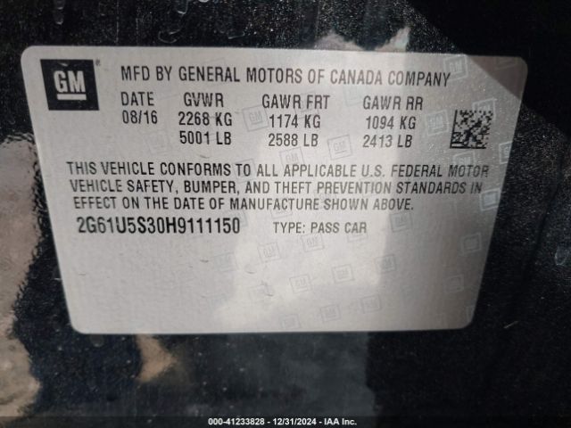 2G61U5S30H9111150 Cadillac Xts W20 Livery Package