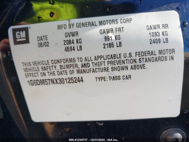 2003 CADILLAC CTS 1G6DM57NX30125244 Photo 8