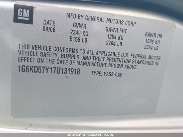 2007 CADILLAC DTS 1G6KD57Y17U131918 Photo 8