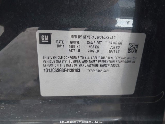 Chevrolet Sonic Lt Auto 2015 1G1JC6SG3F4138103 Image 9