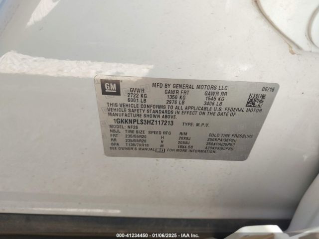 1GKKNPLS3HZ117213 GMC Acadia Denali