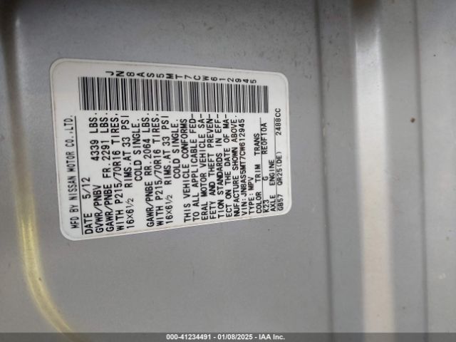 2012 NISSAN ROGUE JN8AS5MT7CW612945 Photo 8