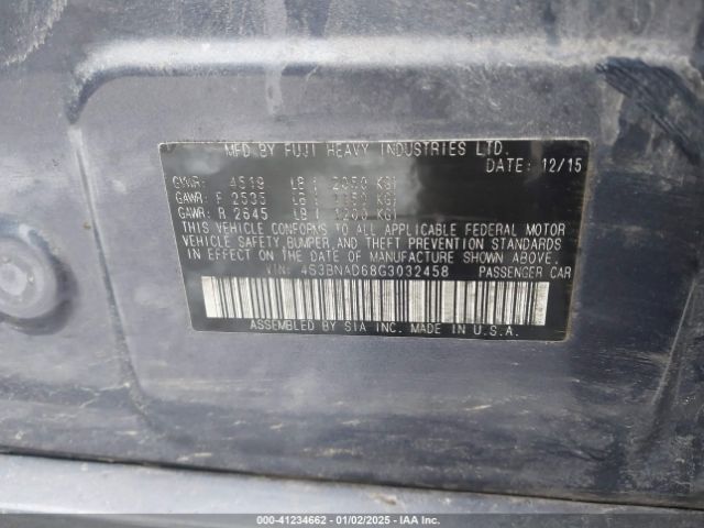 4S3BNAD68G3032458 Subaru Legacy 2.5i Premium