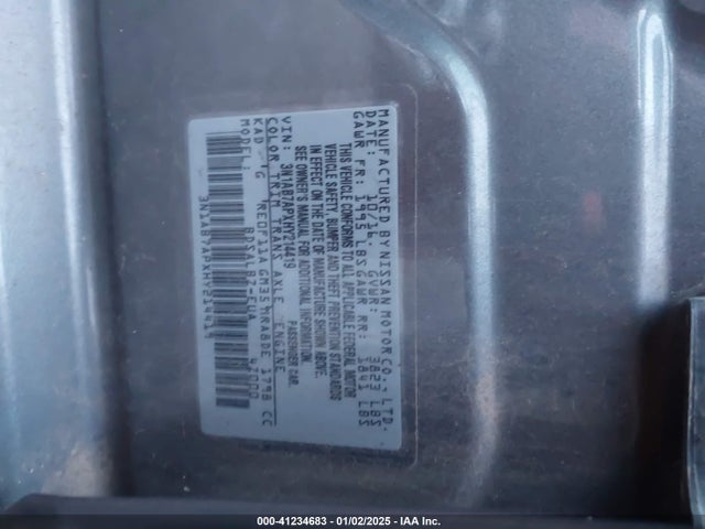 3N1AB7APXHY214419 Nissan SENTRA S
