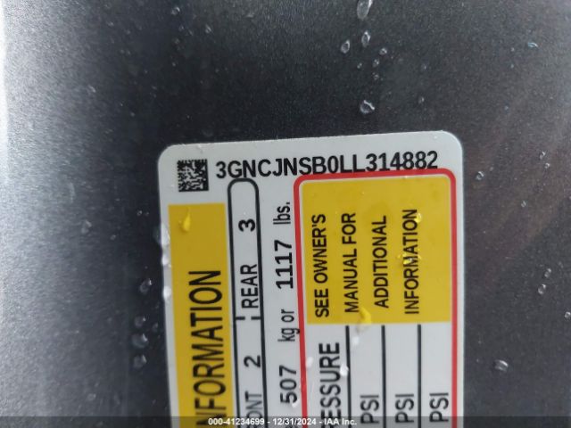 3GNCJNSB0LL314882 Chevrolet Trax Awd Ls