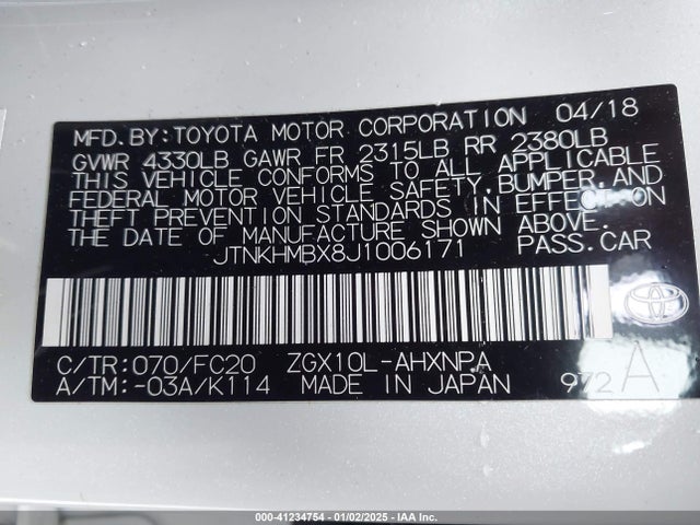 Toyota C-HR XLE 2018 JTNKHMBX8J1006171 Image 9