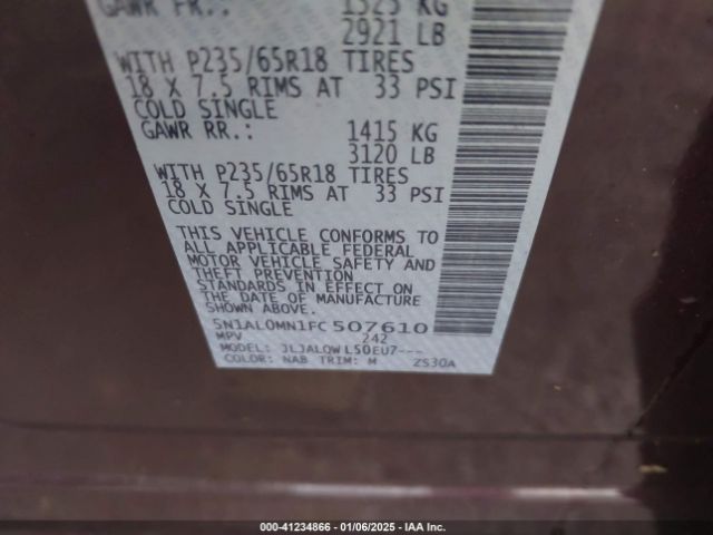 5N1AL0MN1FC507610 Infiniti QX60