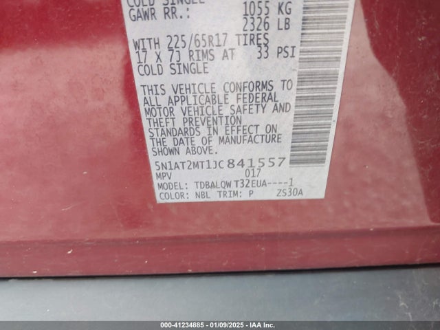 Nissan ROGUE SV 2018 5N1AT2MT1JC841557 Image 9