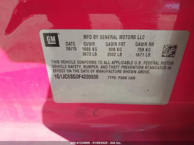 1G1JC6SG0F4209936 Chevrolet Sonic Lt Auto