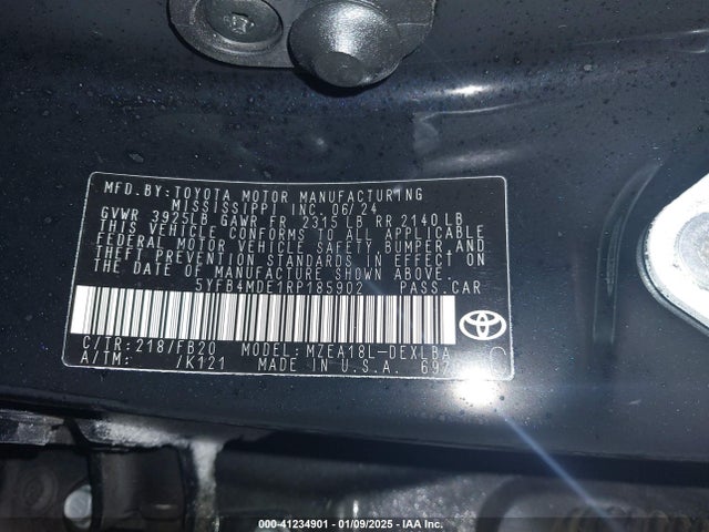 Toyota COROLLA LE 2024 5YFB4MDE1RP185902 Image 9