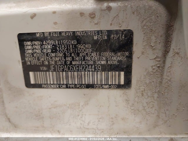 JF1GPAC6XFH224439 Subaru Impreza 2.0i Premium