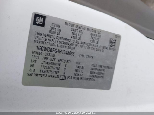 1GCWGBFG4H1348685 Chevrolet Express 2500 Work Van