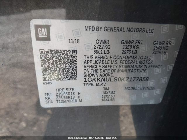 1GKKNULS0KZ177858 GMC Acadia Slt-1