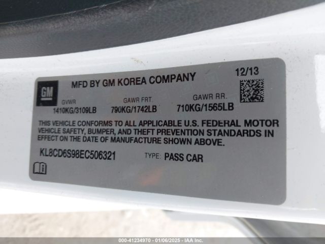 KL8CD6S98EC506321 Chevrolet Spark 1lt Auto