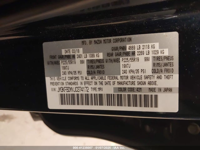 Mazda Cx-5 Grand Touring 2018 JM3KFBDMXJ0374172 Image 9
