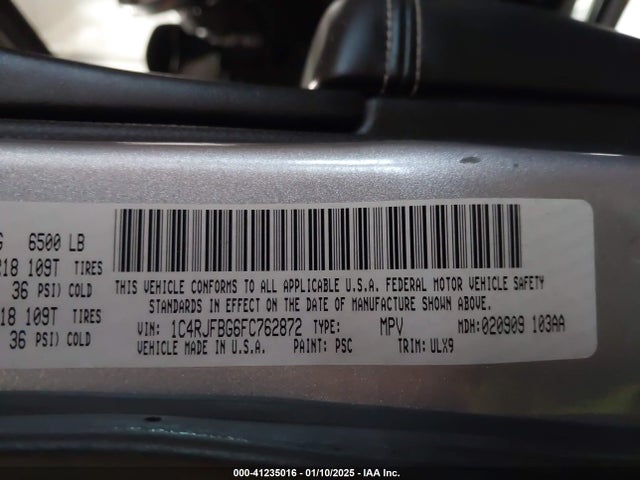 Jeep Grand Cherokee Limited 2015 1C4RJFBG6FC762872 Image 9