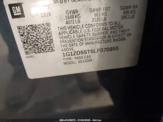 1G1ZD5ST6LF070855 Chevrolet Malibu Fwd Lt