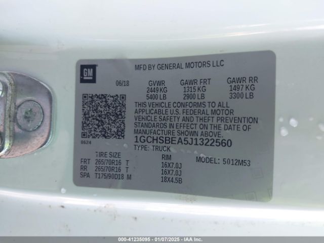 1GCHSBEA5J1322560 Chevrolet Colorado Wt