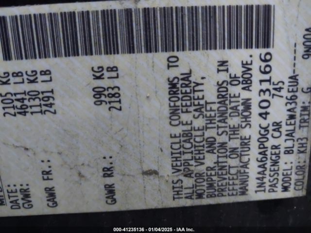 1N4AA6AP0GC403166 Nissan Maxima 3.5 Sl