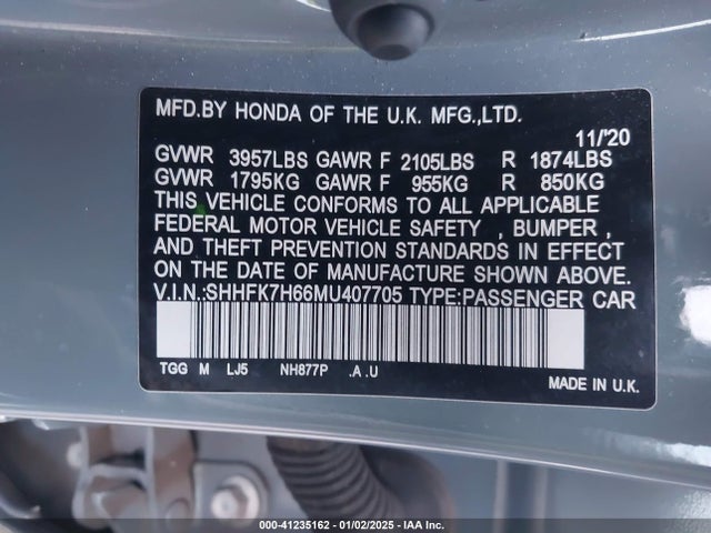 Honda CIVIC EX 2021 SHHFK7H66MU407705 Image 9