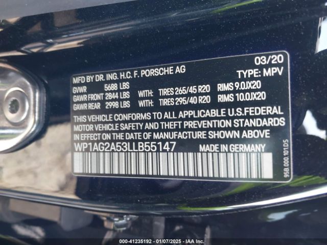 2020 PORSCHE MACAN WP1AG2A53LLB55147 Photo 8