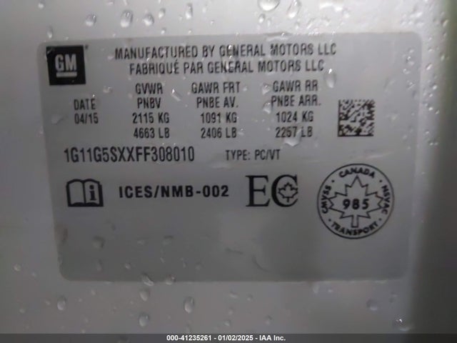 Chevrolet Malibu 2lz 2015 1G11G5SXXFF308010 Image 9