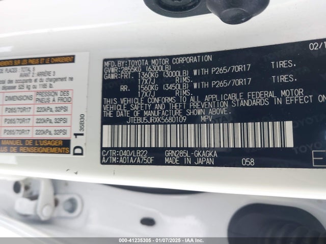 Toyota 4runner Sr5 Premium 2019 JTEBU5JRXK5680109 Image 9