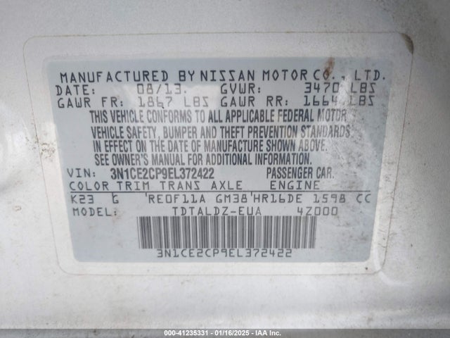 Nissan Versa Note Sv 2014 3N1CE2CP9EL372422 Image 9