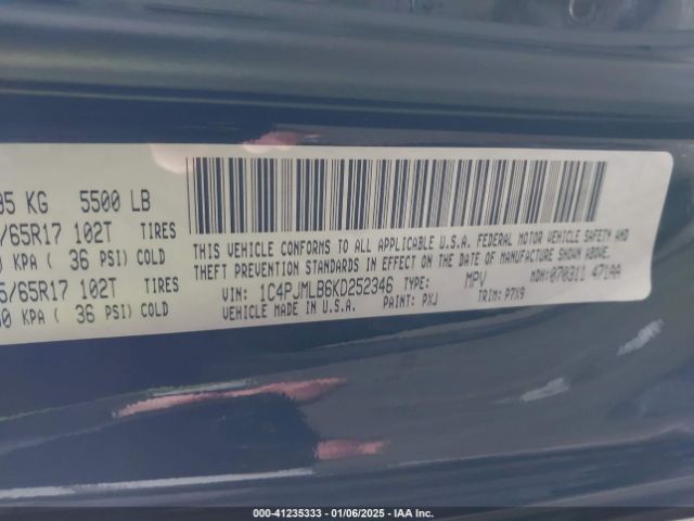 1C4PJMLB6KD252346 Jeep Cherokee Latitude Plus 4x4