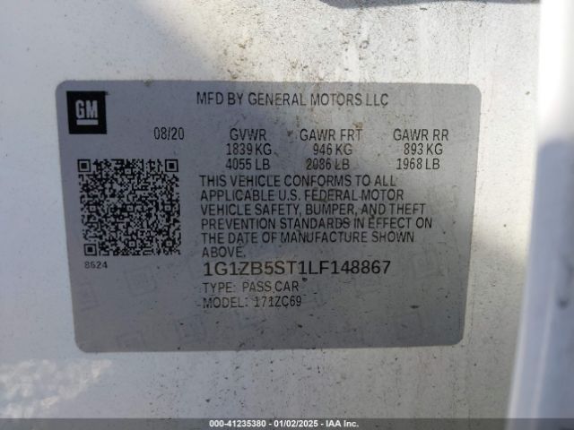 1G1ZB5ST1LF148867 Chevrolet Malibu Fwd Ls