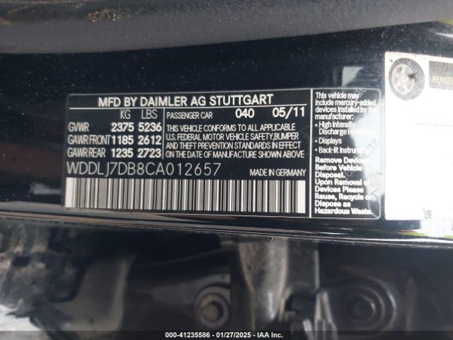 2012 MERCEDES-BENZ CLS 550 WDDLJ7DB8CA012657 Photo 8