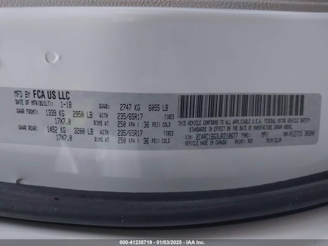 Chrysler Pacifica Touring L 2018 2C4RC1BG3JR210677 Image 9