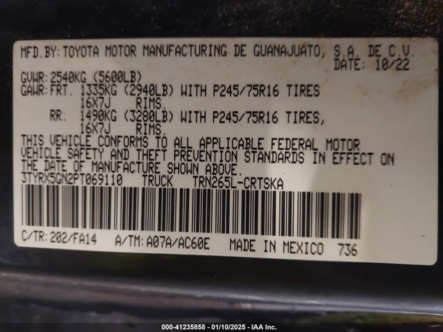 Toyota Tacoma Sr 2023 3TYRX5GN2PT069110 Image 9