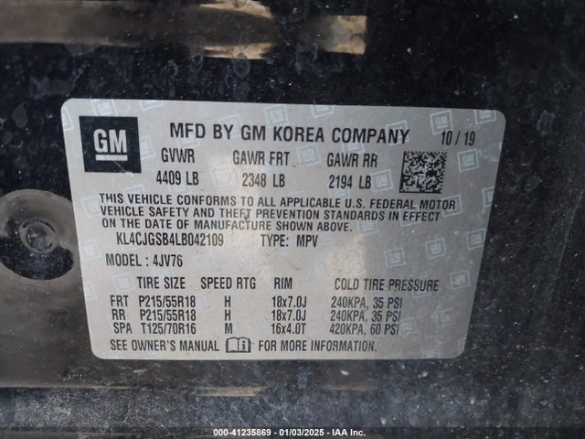 Buick Encore Awd Essence 2020 KL4CJGSB4LB042109 Image 9