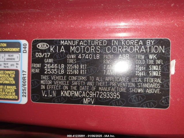 KIA Sportage Lx 2017 KNDPMCAC9H7293395 Image 9
