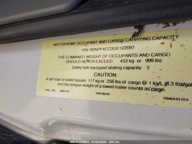 2016 MERCEDES-BENZ SPRINTER 3500 8BNPF4CC3GE122097 Photo 8