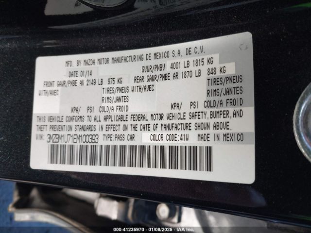 3MZBM1U71EM100393 Mazda Mazda3 I Sport