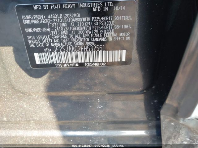 JF2SJAAC2FH532561 Subaru Forester 2.5i