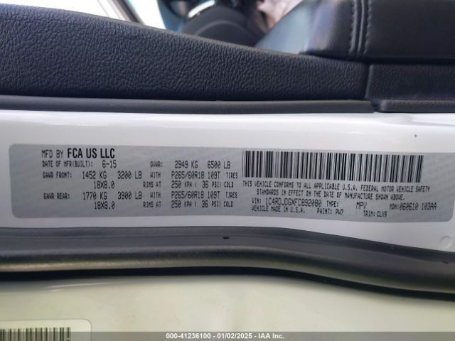 1C4RDJDGXFC892080 Dodge DURANGO LIMITED