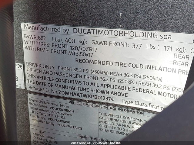2023 DUCATI PANIGALE ZDMHAATWXPB012374 Photo 9