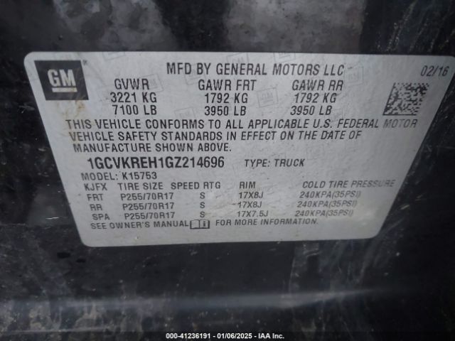 1GCVKREH1GZ214696 Chevrolet Silverado 1500 1lt