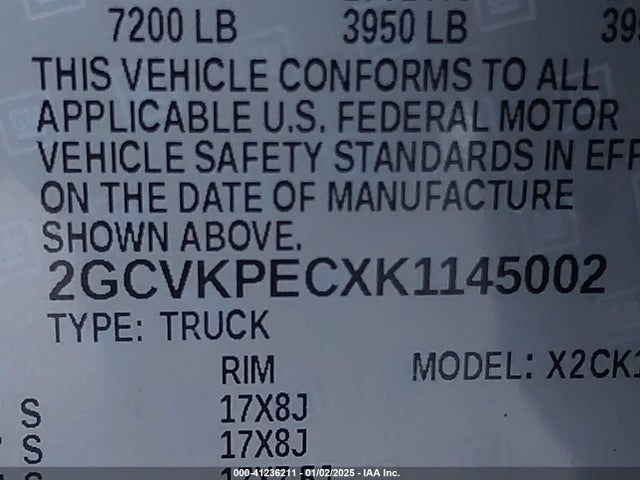 Chevrolet Silverado 1500 Ld Lt 2019 2GCVKPECXK1145002 Image 9