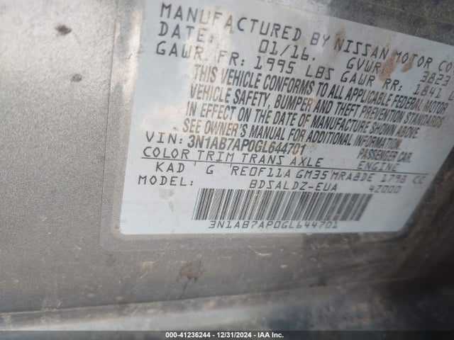 Nissan SENTRA SV 2016 3N1AB7AP0GL644701 Image 9