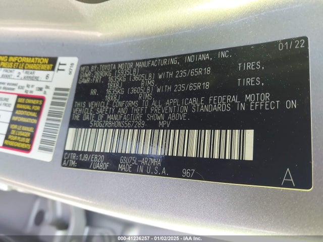 Toyota Highlander Xle 2022 5TDGZRBH0NS567289 Image 9