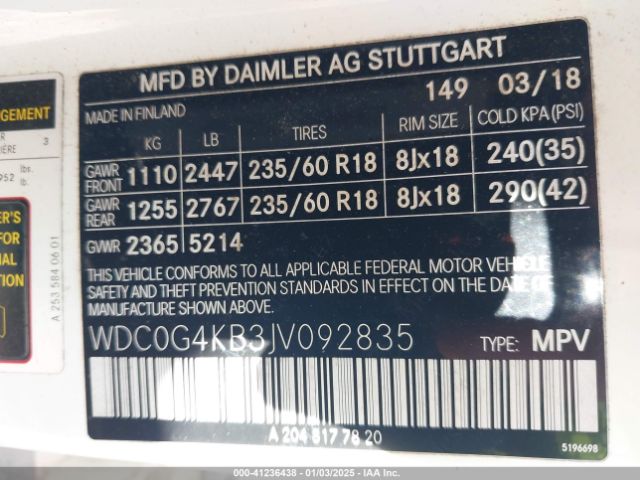 WDC0G4KB3JV092835 Mercedes-Benz Glc 300 4matic