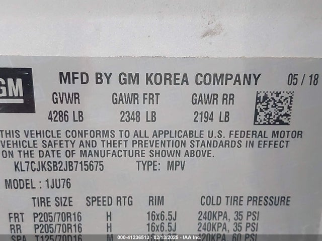 Chevrolet TRAX LS 2018 KL7CJKSB2JB715675 Image 9