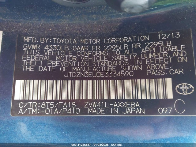 Toyota Prius V Two 2014 JTDZN3EU0E3334590 Image 9
